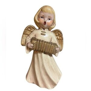 Vintage Angel Figurine Ceramic Handmade Christmas Holiday 9” Tall